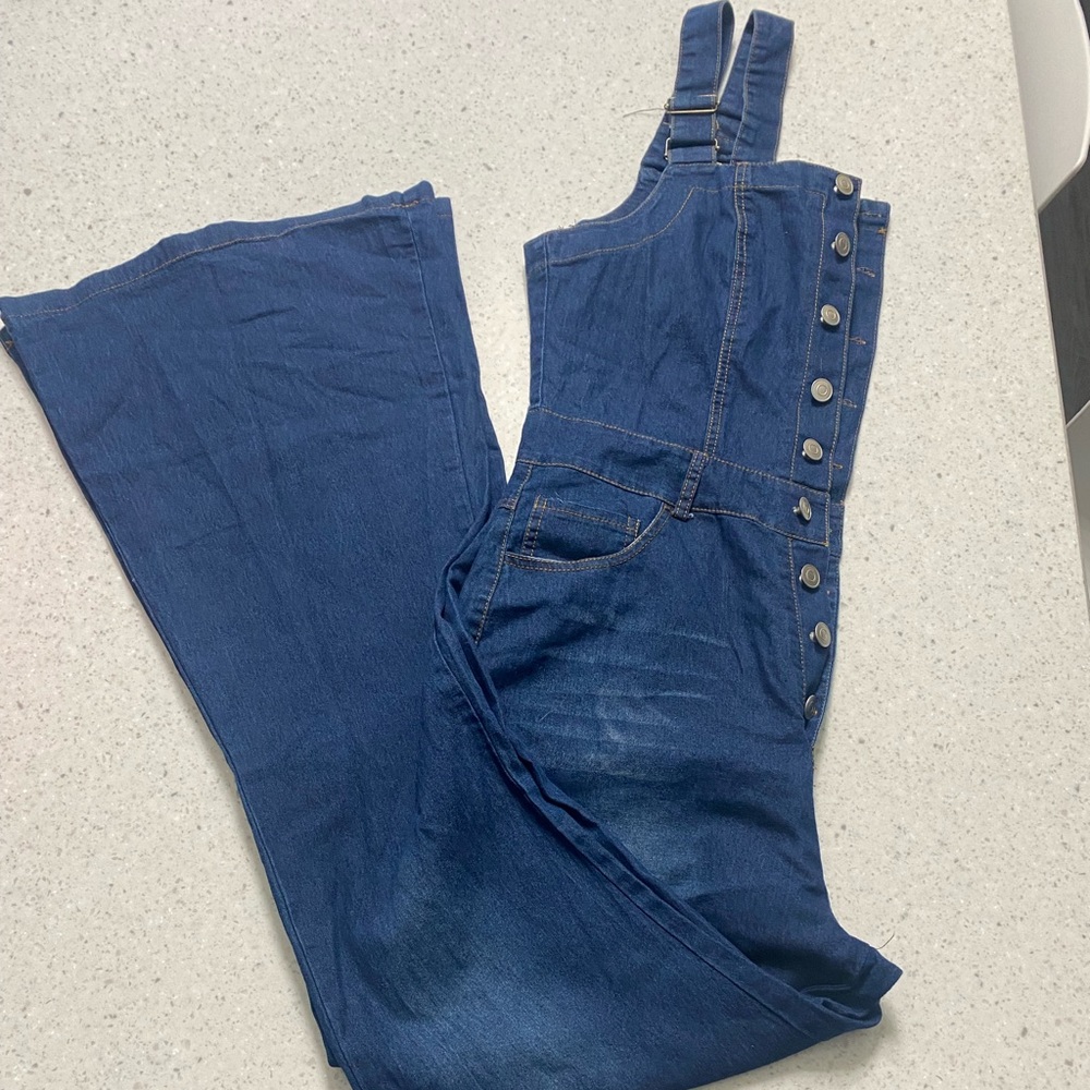 Denim jumpsuit - FLARE bottoms ❤️ - Picture 3 of 11